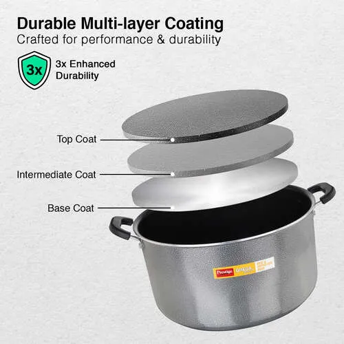SKU 30971 Prestige Omega Select Plus Non-stick PFOA Free Biryani Pot with Stainless Steel Lid, 34 cm (16 Litre) - Detail View
